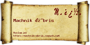 Machnik Ábris névjegykártya